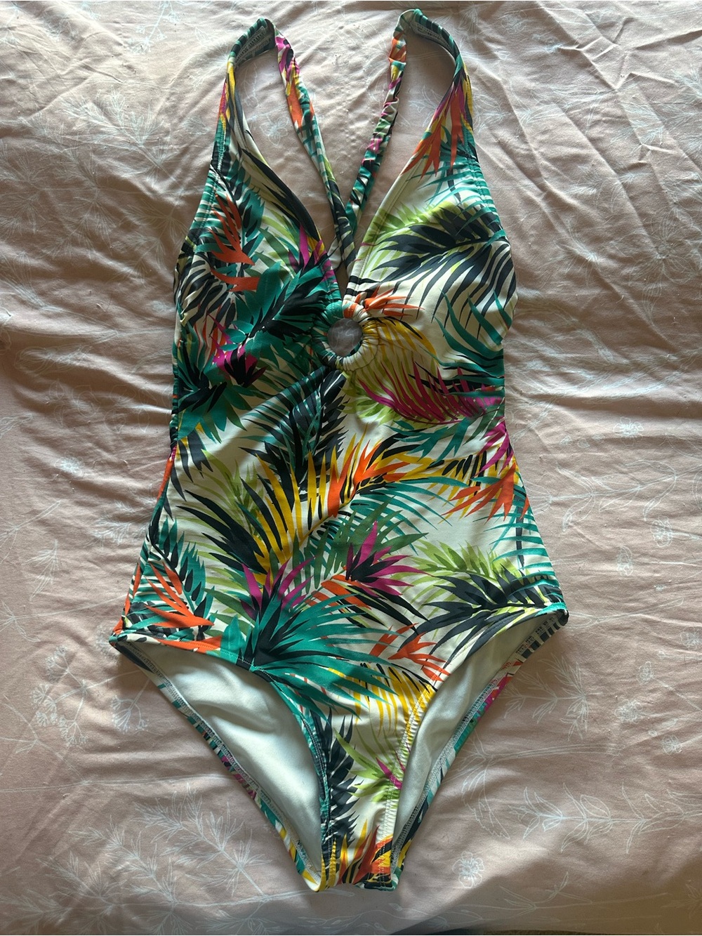 Girls' Tropical Print One-Piece Swimsuit - Multi